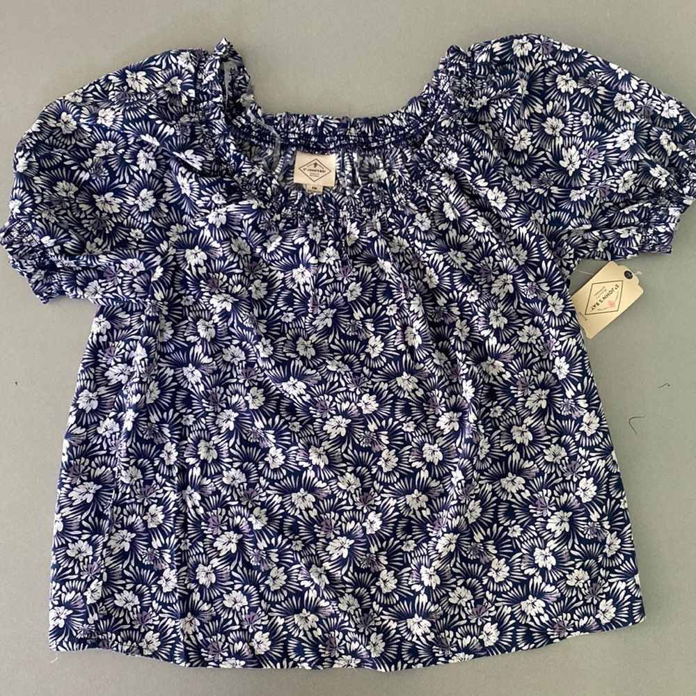 Navy Floral St. John's Bay Top